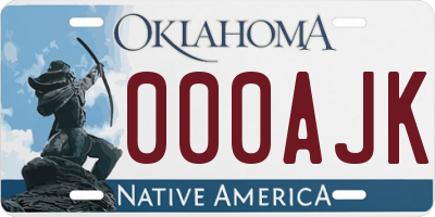 OK license plate 000AJK