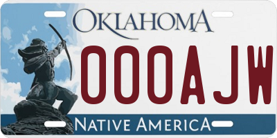 OK license plate 000AJW