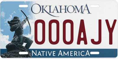 OK license plate 000AJY