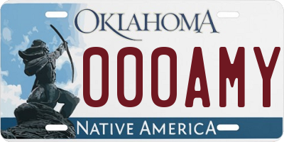 OK license plate 000AMY