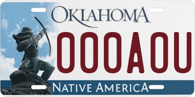 OK license plate 000AOU