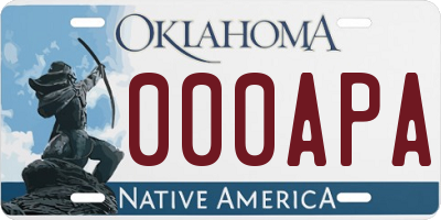 OK license plate 000APA