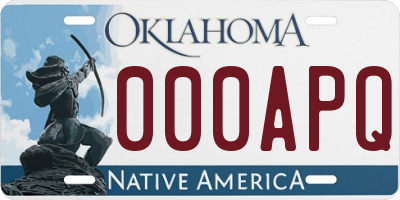 OK license plate 000APQ