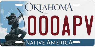 OK license plate 000APV