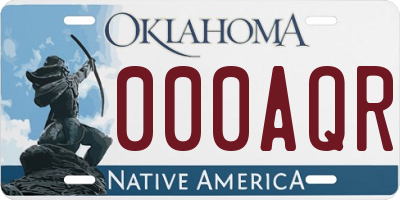 OK license plate 000AQR
