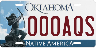 OK license plate 000AQS