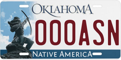 OK license plate 000ASN