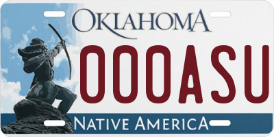 OK license plate 000ASU