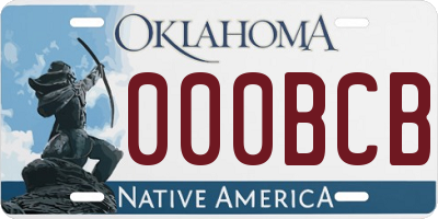 OK license plate 000BCB