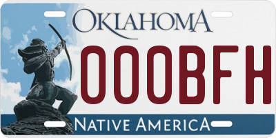 OK license plate 000BFH
