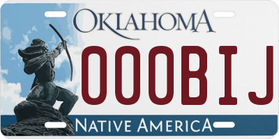 OK license plate 000BIJ