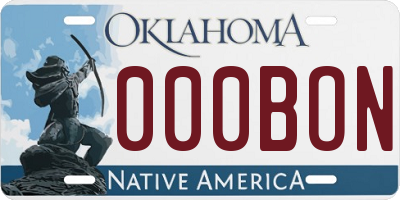 OK license plate 000BON