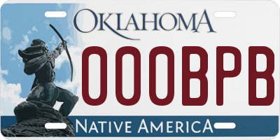 OK license plate 000BPB
