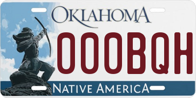 OK license plate 000BQH