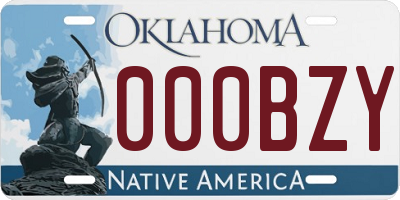 OK license plate 000BZY