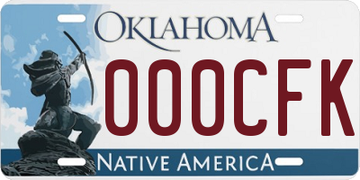 OK license plate 000CFK