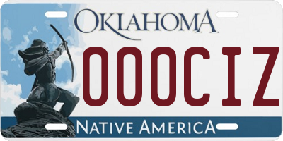 OK license plate 000CIZ