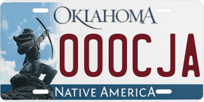 OK license plate 000CJA