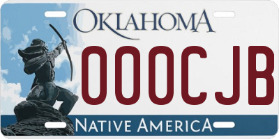 OK license plate 000CJB