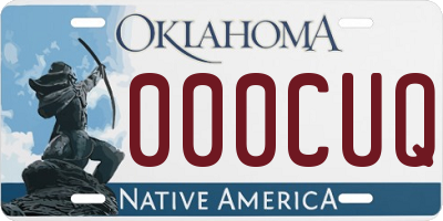 OK license plate 000CUQ