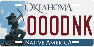 OK license plate 000DNK