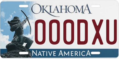OK license plate 000DXU