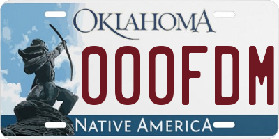 OK license plate 000FDM