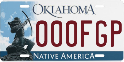 OK license plate 000FGP