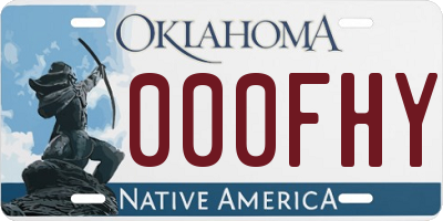 OK license plate 000FHY