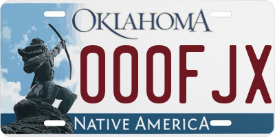 OK license plate 000FJX