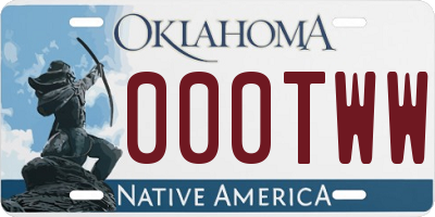 OK license plate 000TWW