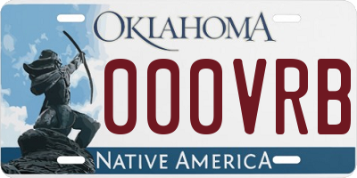 OK license plate 000VRB