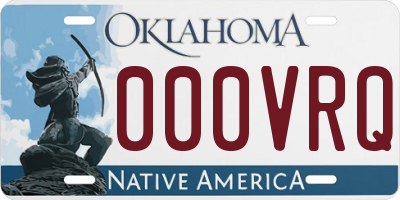 OK license plate 000VRQ