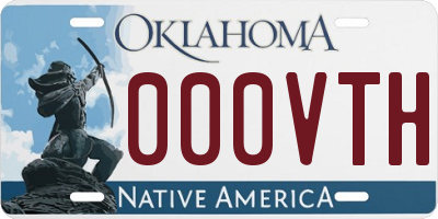 OK license plate 000VTH