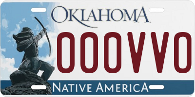OK license plate 000VVO
