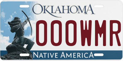 OK license plate 000WMR