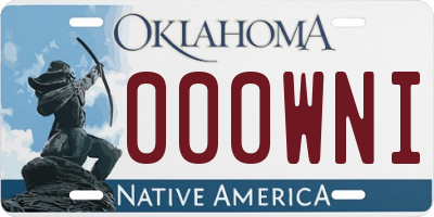 OK license plate 000WNI