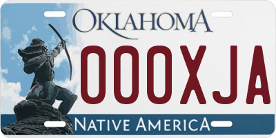 OK license plate 000XJA
