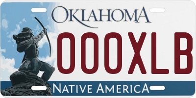 OK license plate 000XLB