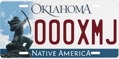 OK license plate 000XMJ