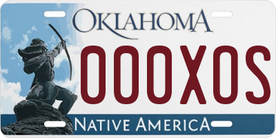 OK license plate 000XOS