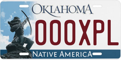 OK license plate 000XPL