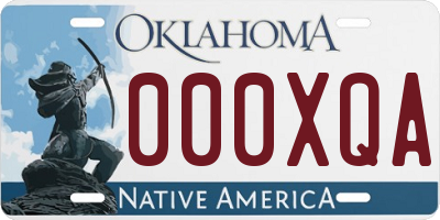 OK license plate 000XQA