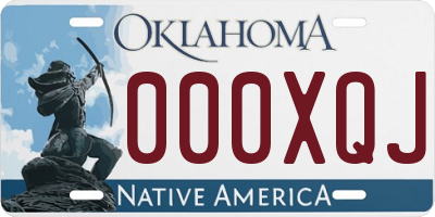 OK license plate 000XQJ