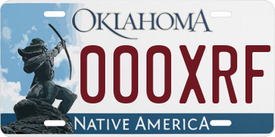 OK license plate 000XRF