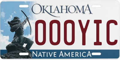 OK license plate 000YIC
