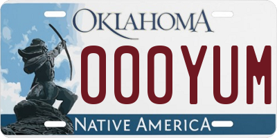 OK license plate 000YUM