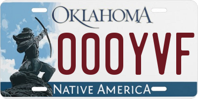 OK license plate 000YVF