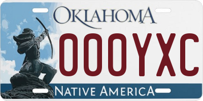 OK license plate 000YXC