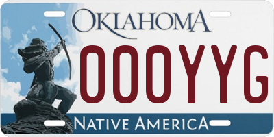 OK license plate 000YYG